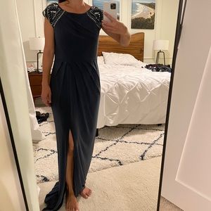 Long Navy gown with beading!